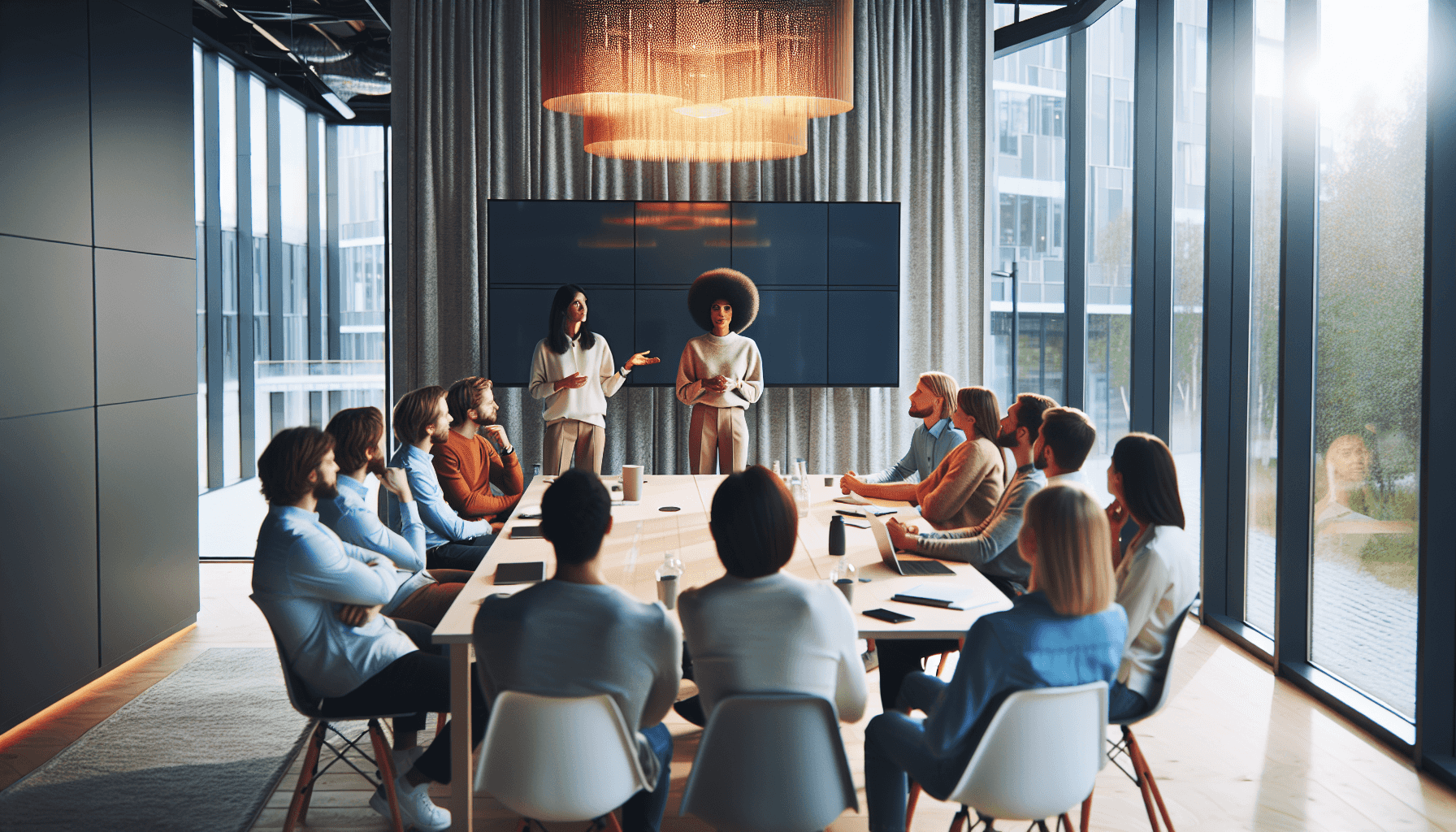 Team meeting in conference room